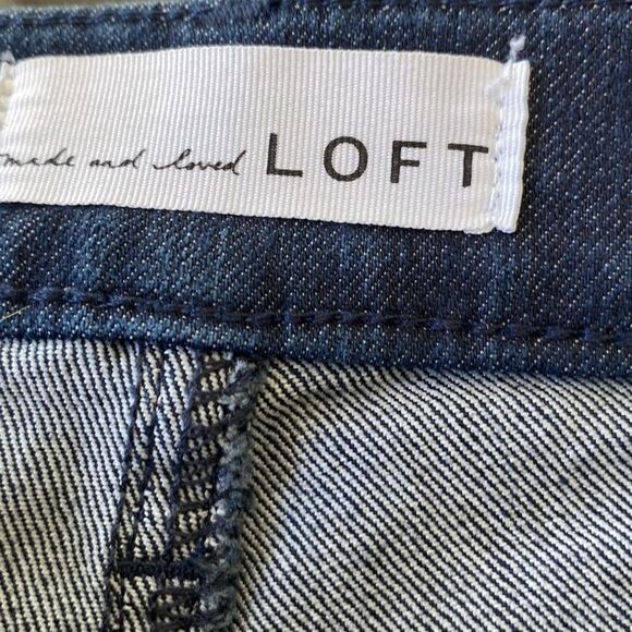 Loft Modern Skinny Button Front High-Rise Dark‎ Wash Jeans NWOT 27 Size 4 - Picture 9 of 14